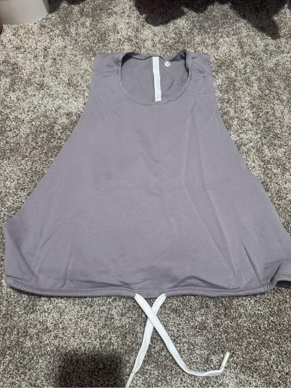 Lululemon Light Gray Women's Sleeveless Drawstring Tank Top Size Small